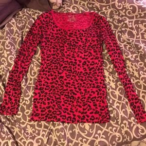 Pink and black leopard shirt